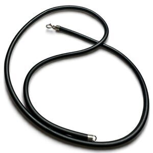 20” Black Cord Necklace - Unisex | 925 Silver Clasp | Minimalist | Great…